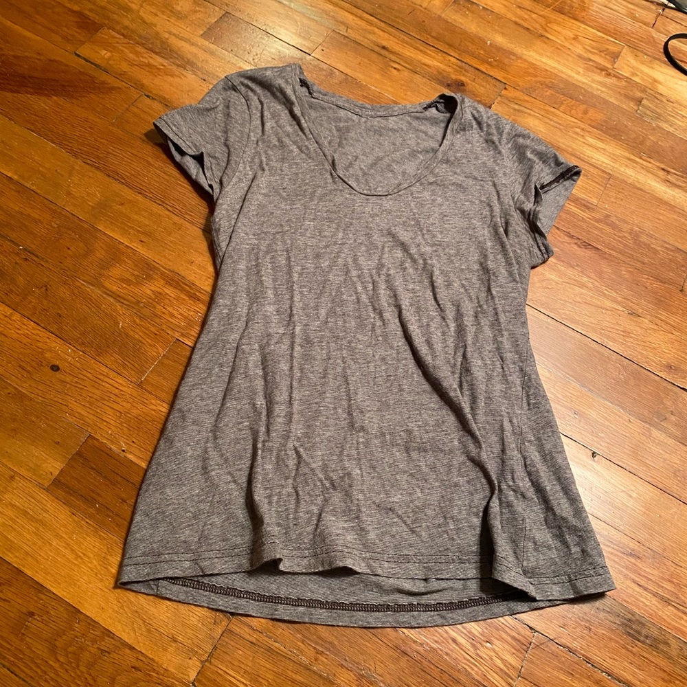 Grey swoop neck t shirt